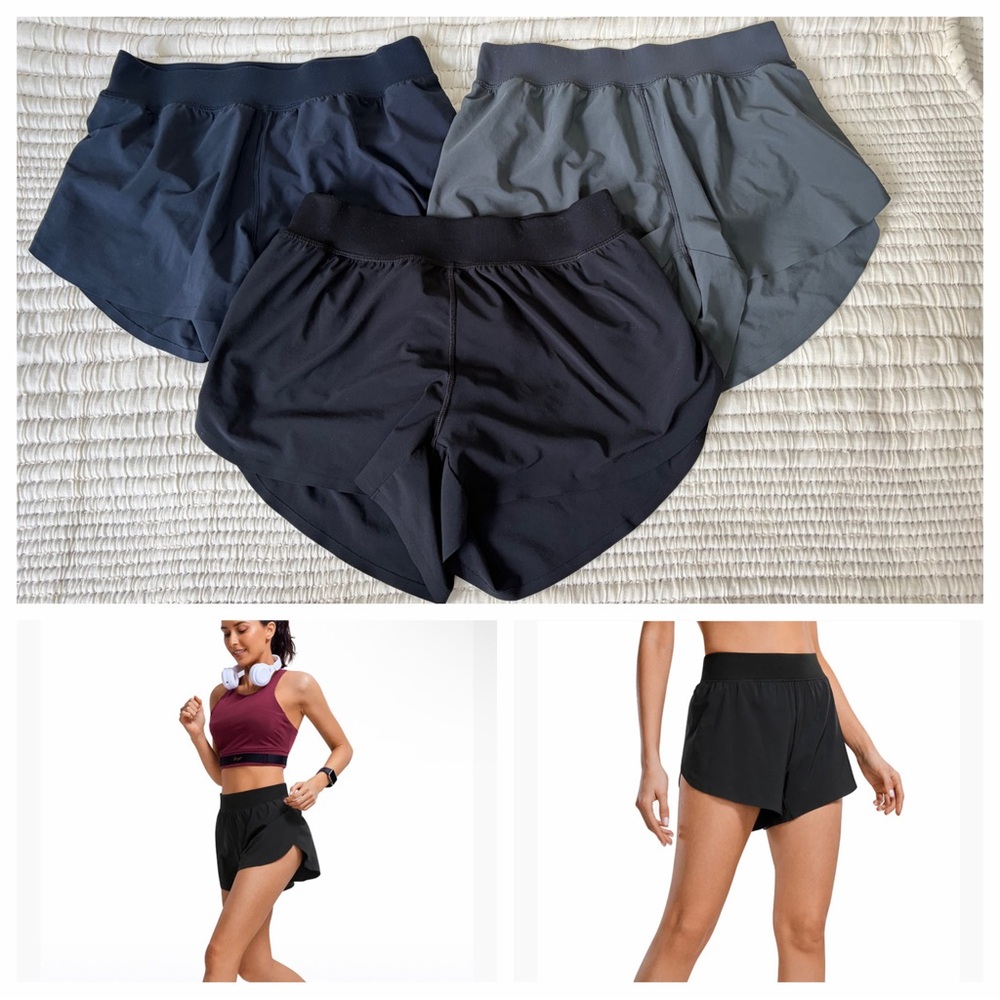 3 Pairs CRZ Yoga Feathery-Fit Soft Lined Mid Rise Shorts 4'' Size Small